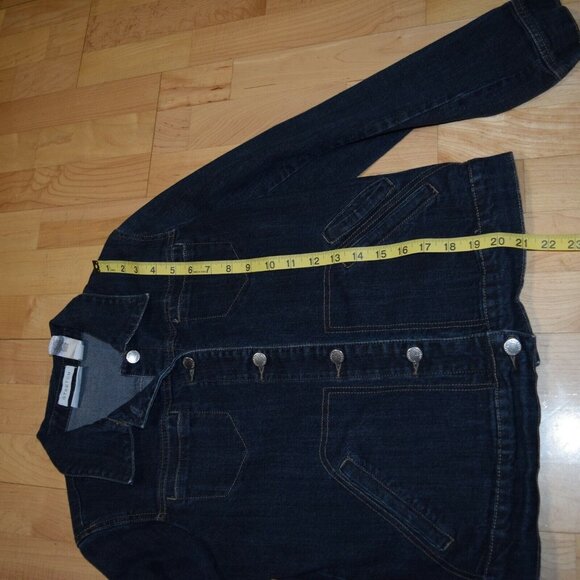 VILLAGER By Liz CLaiborne Women's Sz 10 STRETCH Denim Jean Jacket Nice! - Picture 3 of 6